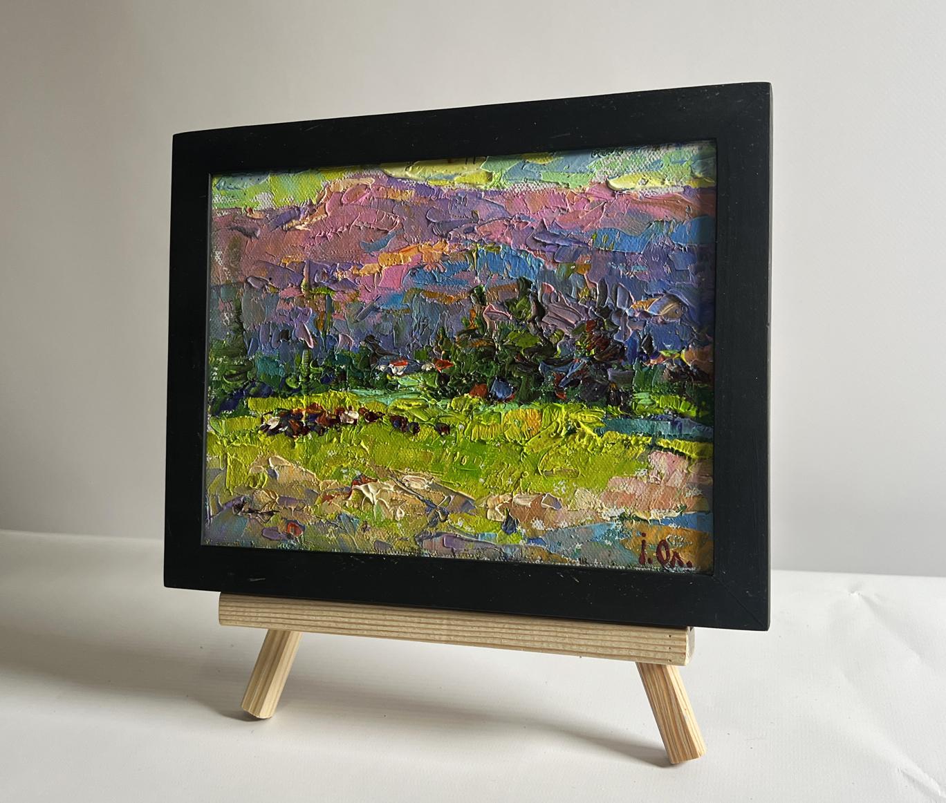 Oil painting of mountains bathed in summer sun by Oleksiy Ivanyuk