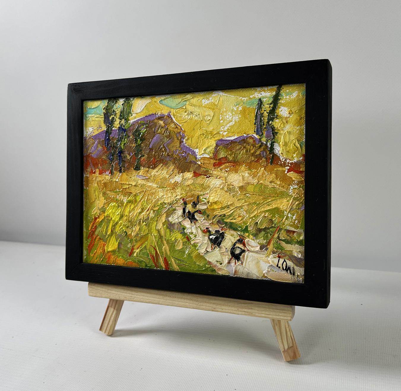 Oil painting The color of harvest by Oleksiy Ivanyuk in black frame