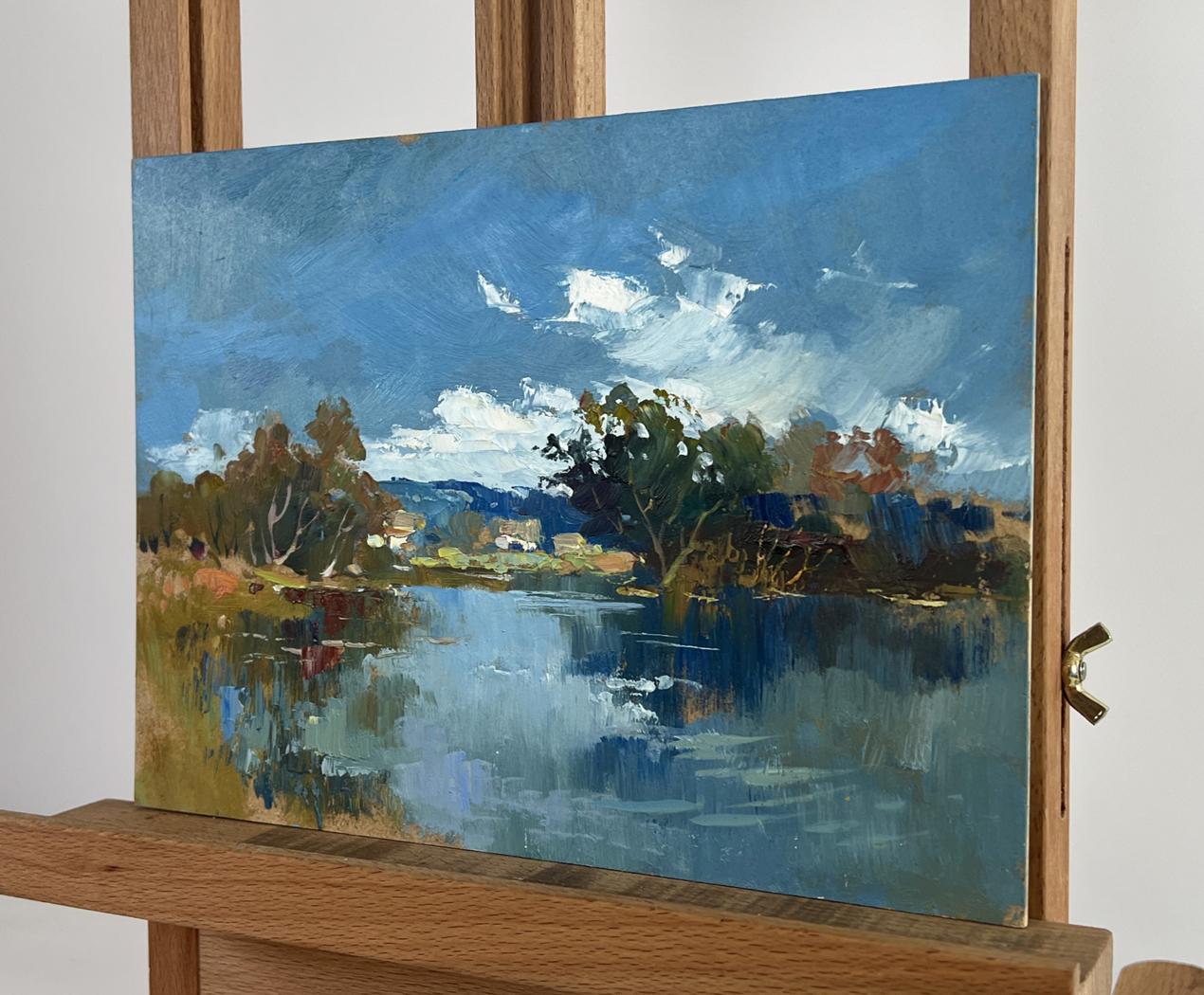 Oil painting Reflection of Nature by Yuriy Suprunchuk lakeside scene