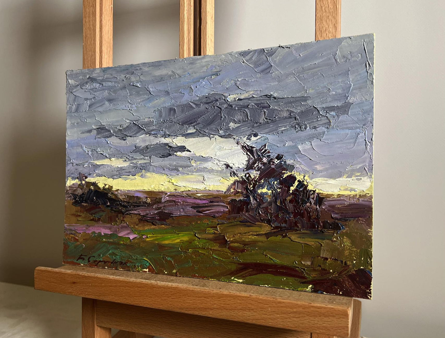 Oil painting Its a nasty day by Boris Serdyuk textured landscape