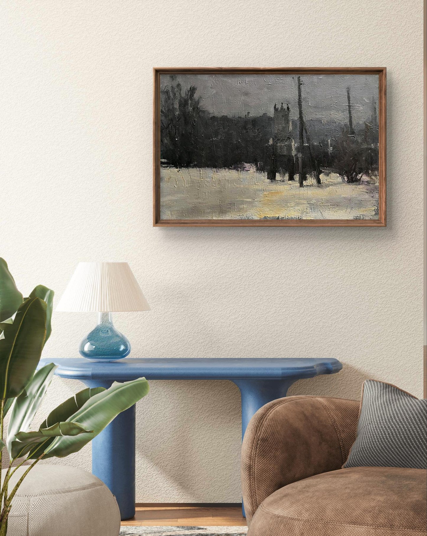 Oil painting Winter King by Volodymyr Pashchenko in wooden frame