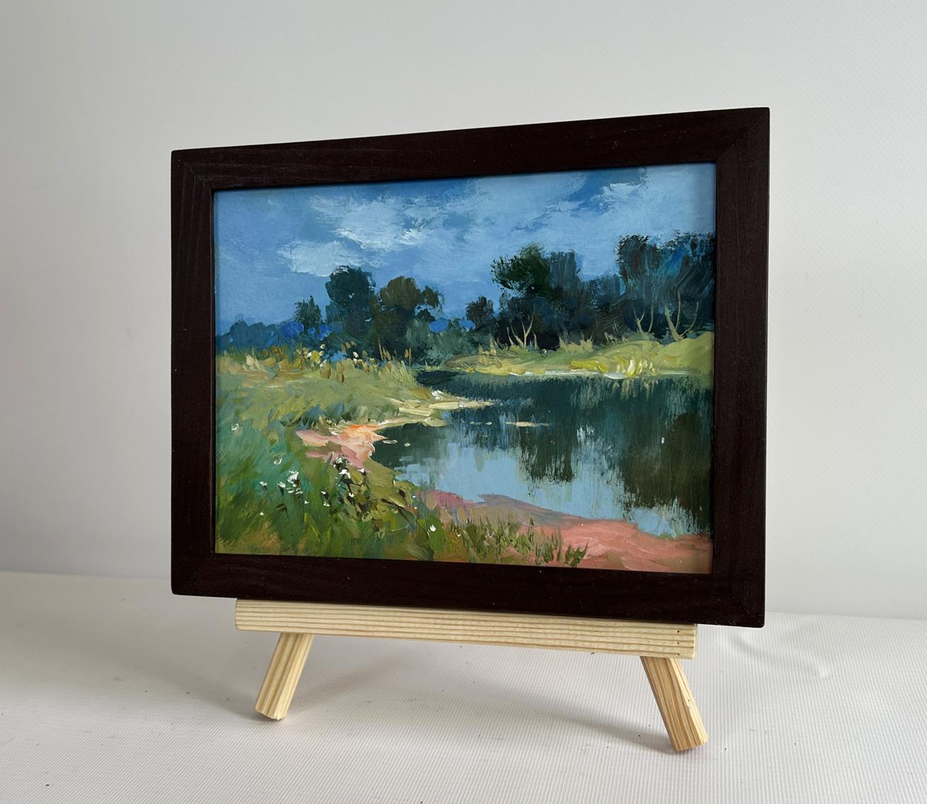 Oil painting Reflection of green forest by Yuriy Suprunchuk