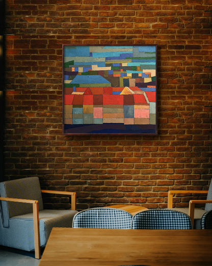 Oil painting Walking the Streets by Serhiy Kovalev, colorful geometric abstract