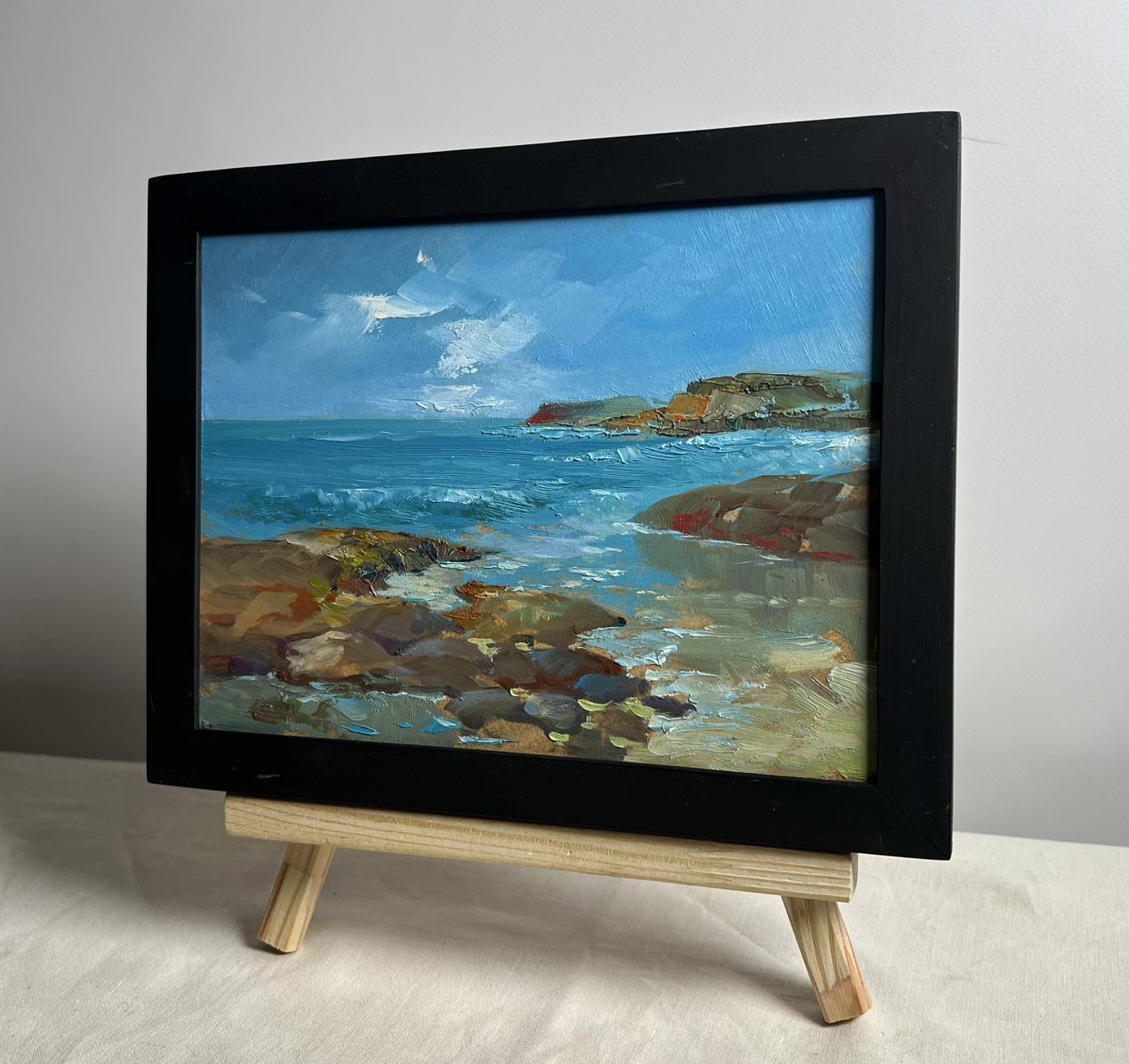 Framed oil painting Sea Horizon by Yuriy Suprunchuk, coastal scene