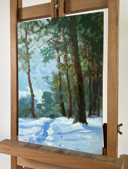 Oil painting Winter silence of the forest by Yuriy Suprunchuk snowy scene