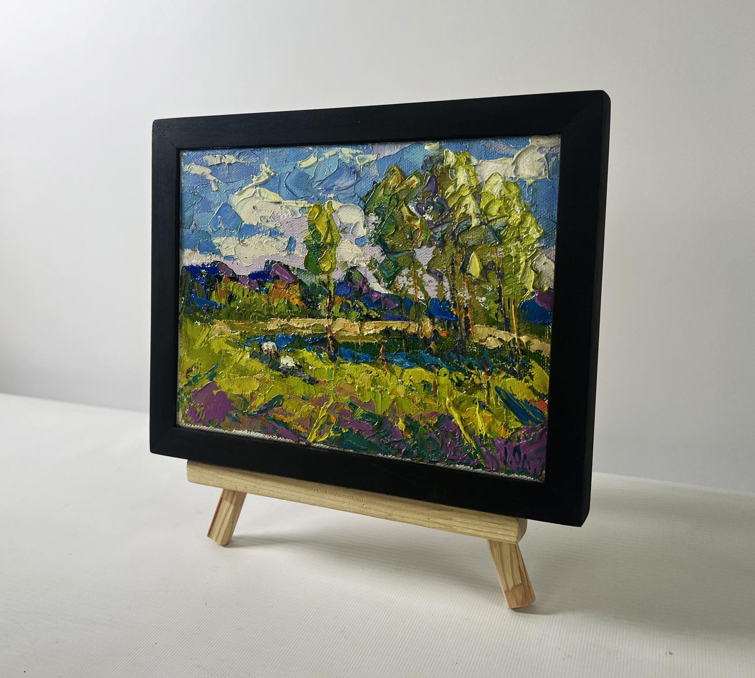 Oleksiy Ivanyuk Echoes of Spring oil painting in black frame