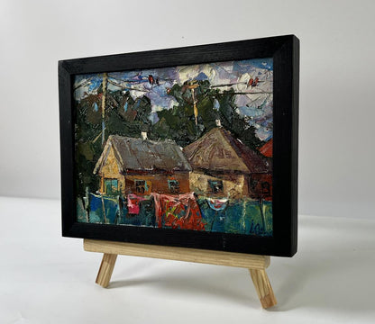 Oil painting Village street by Oleksiy Ivanyuk, rustic scene