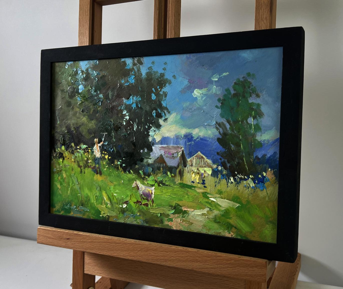 Oil painting The village beyond the forest by Yuriy Suprunchuk