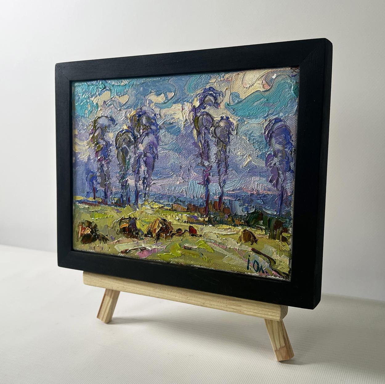 Oleksiy Ivanyuk oil painting Spring coolness hugging the earth in black frame