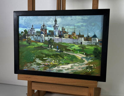 Oil painting City Monastery Yuriy Suprunchuk: historic R.n town view