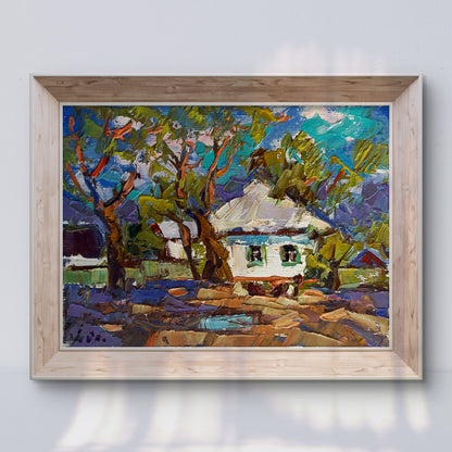 Vibrant impressionist oil painting Spring days in the village by Oleksiy Ivanyuk