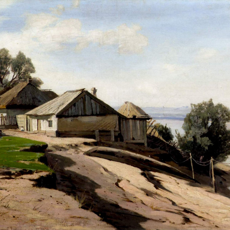 Rustic wooden house by Oleksandr Murashko, museum-quality art