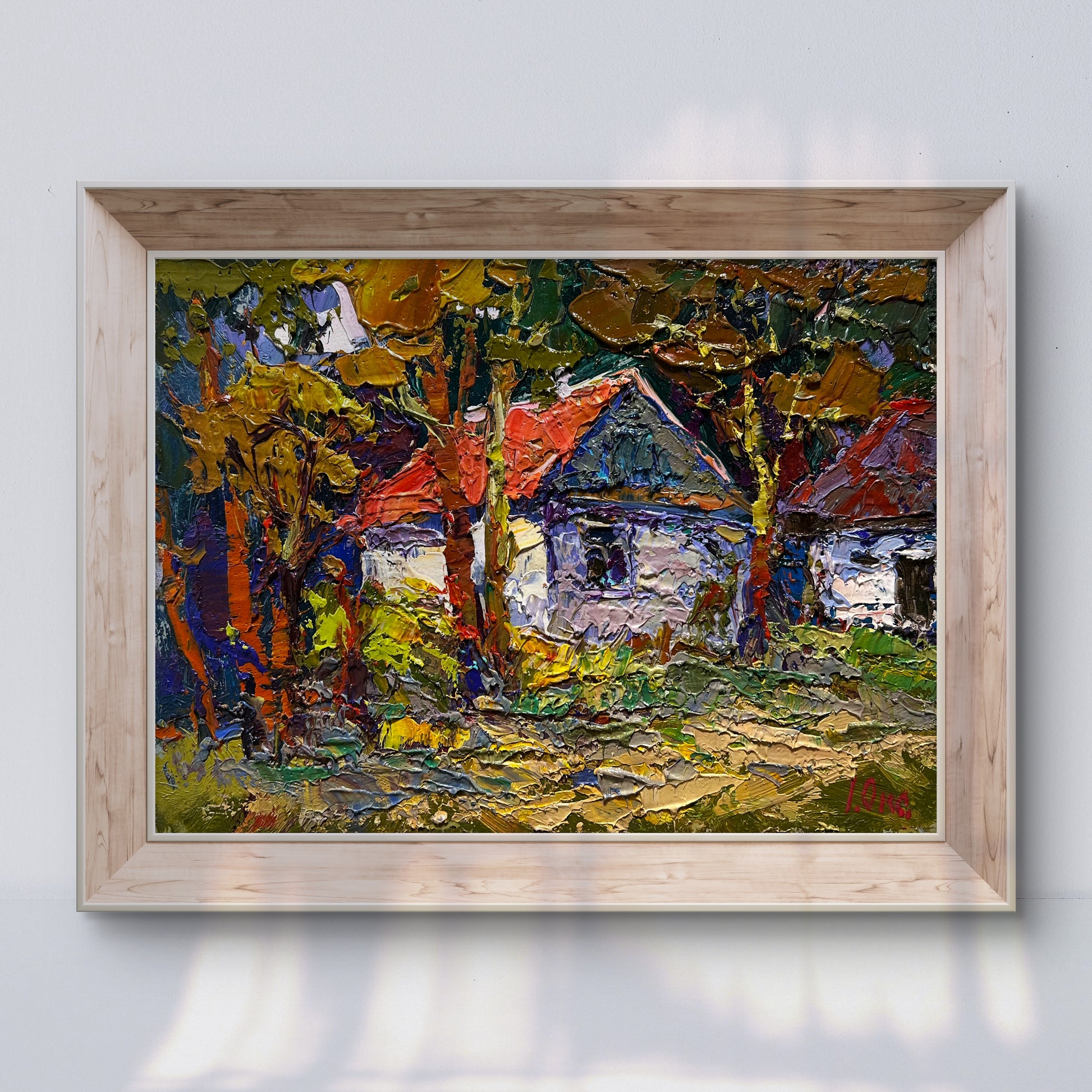 Oil painting A quiet corner in the village by Oksana Ivanyuk in autumn