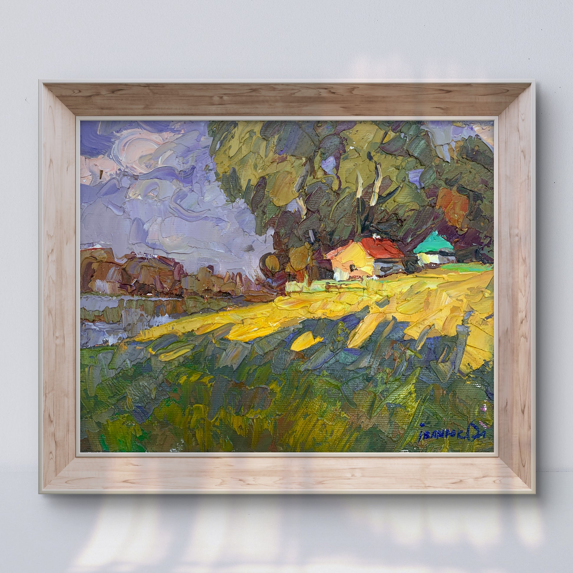 Oil painting Field on the outskirts of the village by Alex Ivanyuk
