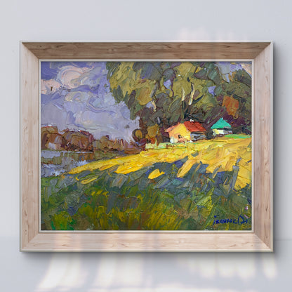 Oil painting Field on the outskirts of the village by Alex Ivanyuk