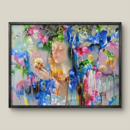 Oil painting Aromas of Spring by Anatoly Borisovich Tarabanov in black frame
