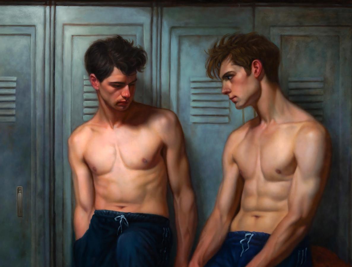 Oil painting Reserved in Communication Richard Fox
