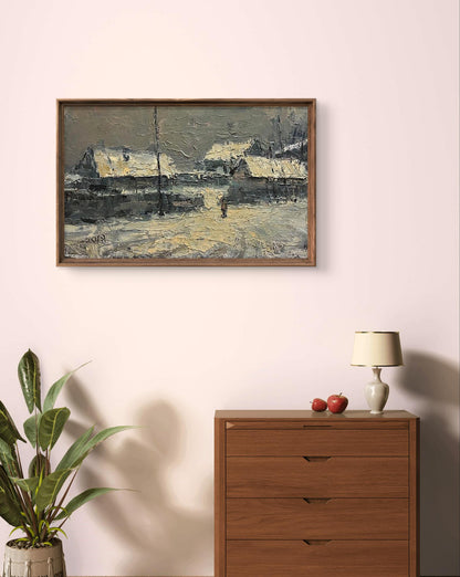 Oil painting It Poured by Volodymyr Pashchenko in wooden frame