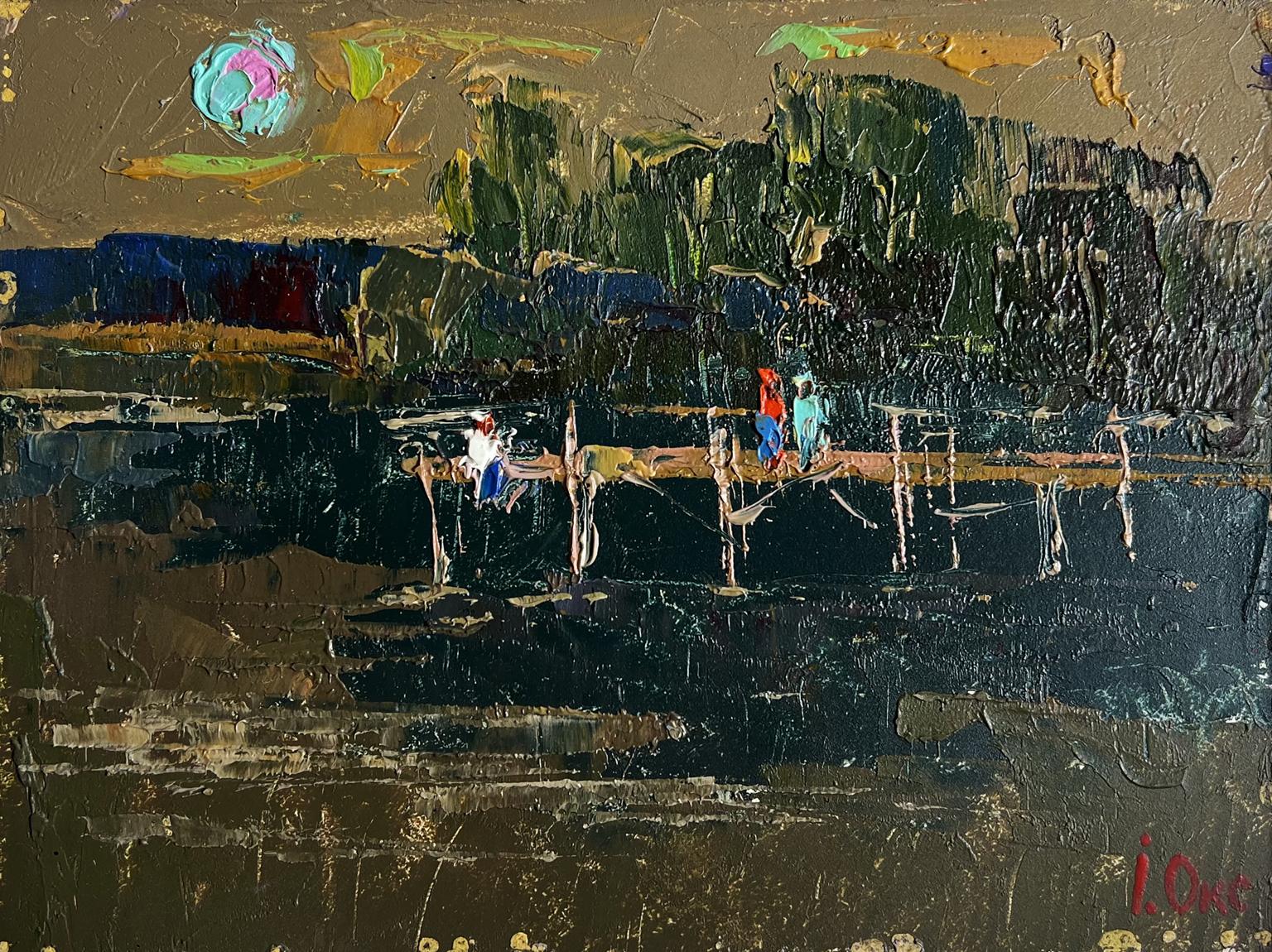 Oil painting Romantic get-togethers by the river by Oksana Ivanyuk