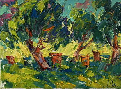 Oil painting In the shade of the trees Oleksiy Ivanyuk