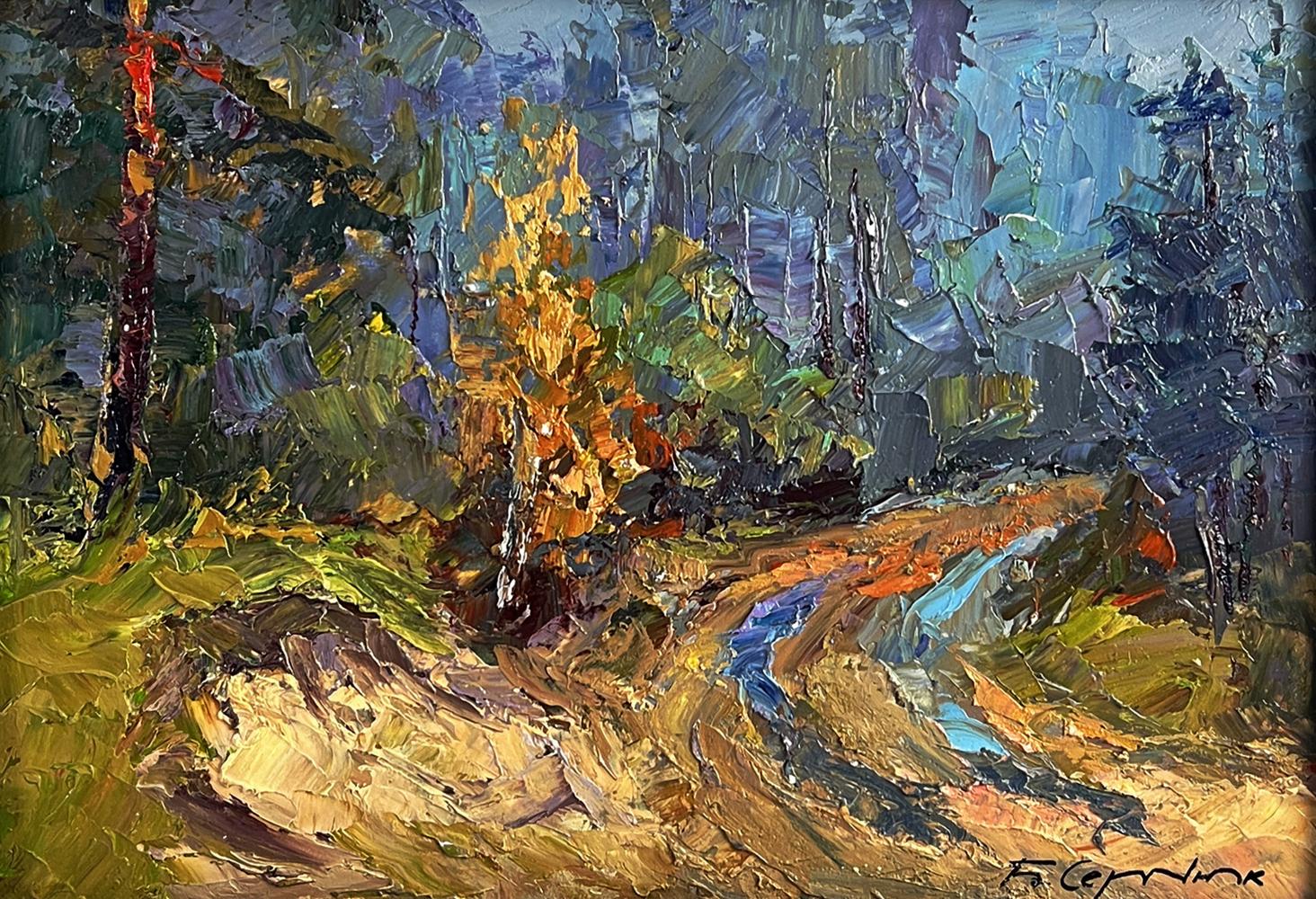 Oil painting Road to the autumn forest by Boris Serdyuk
