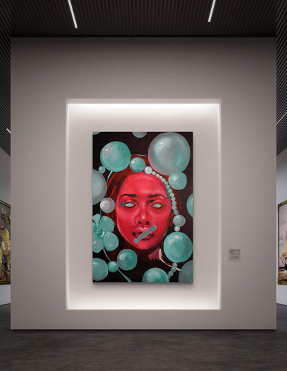 Oil painting Enforced Silence by Victoria Kagalovska in gallery