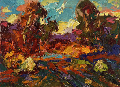 Vibrant impressionist oil painting Autumn evening by Oleksiy Ivanyuk