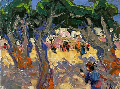 Vibrant impressionist oil painting Walk in the park by Oleksiy Ivanyuk