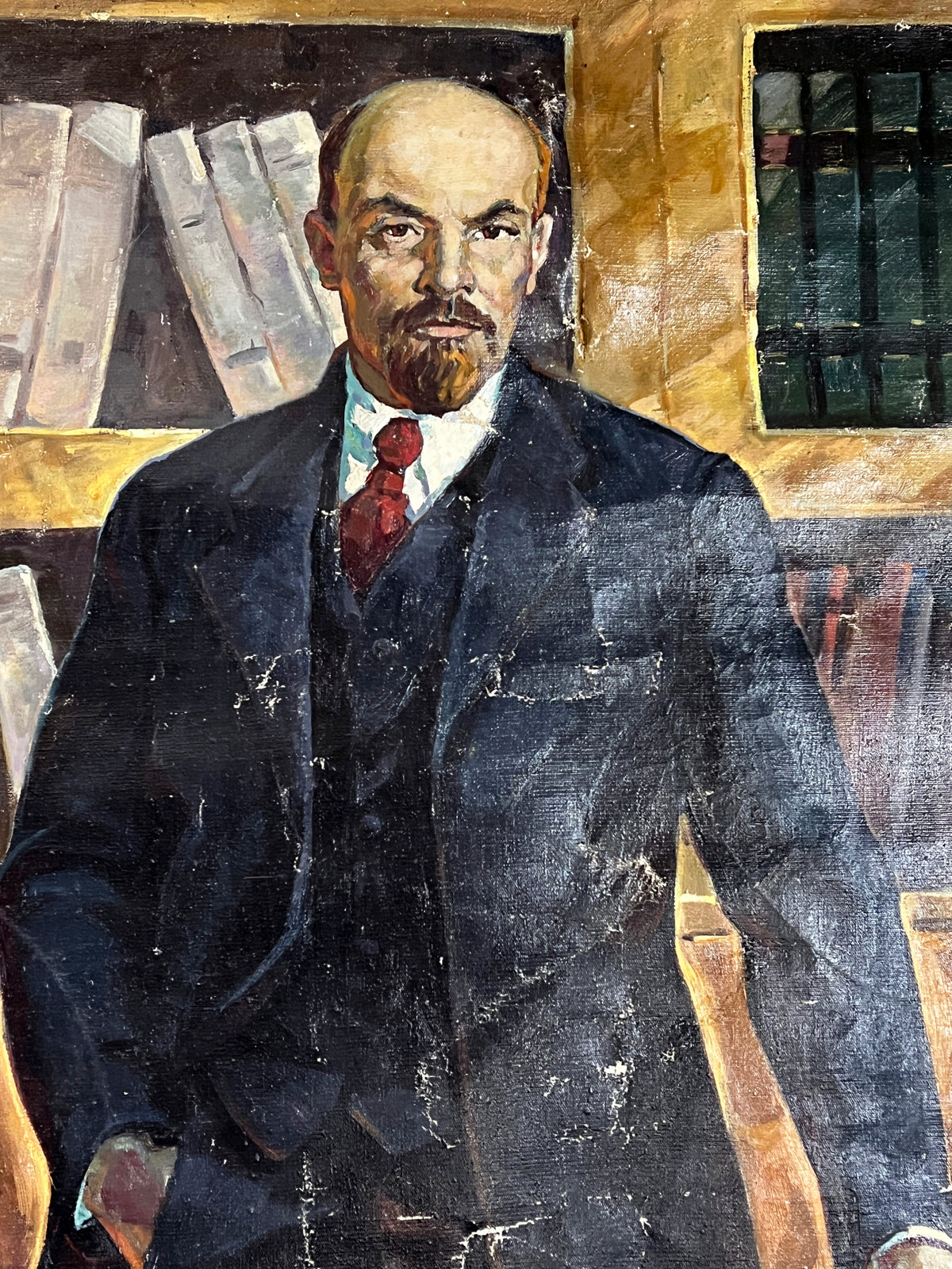 Oil painting Portrait of Lenin in his office Shingur Victor