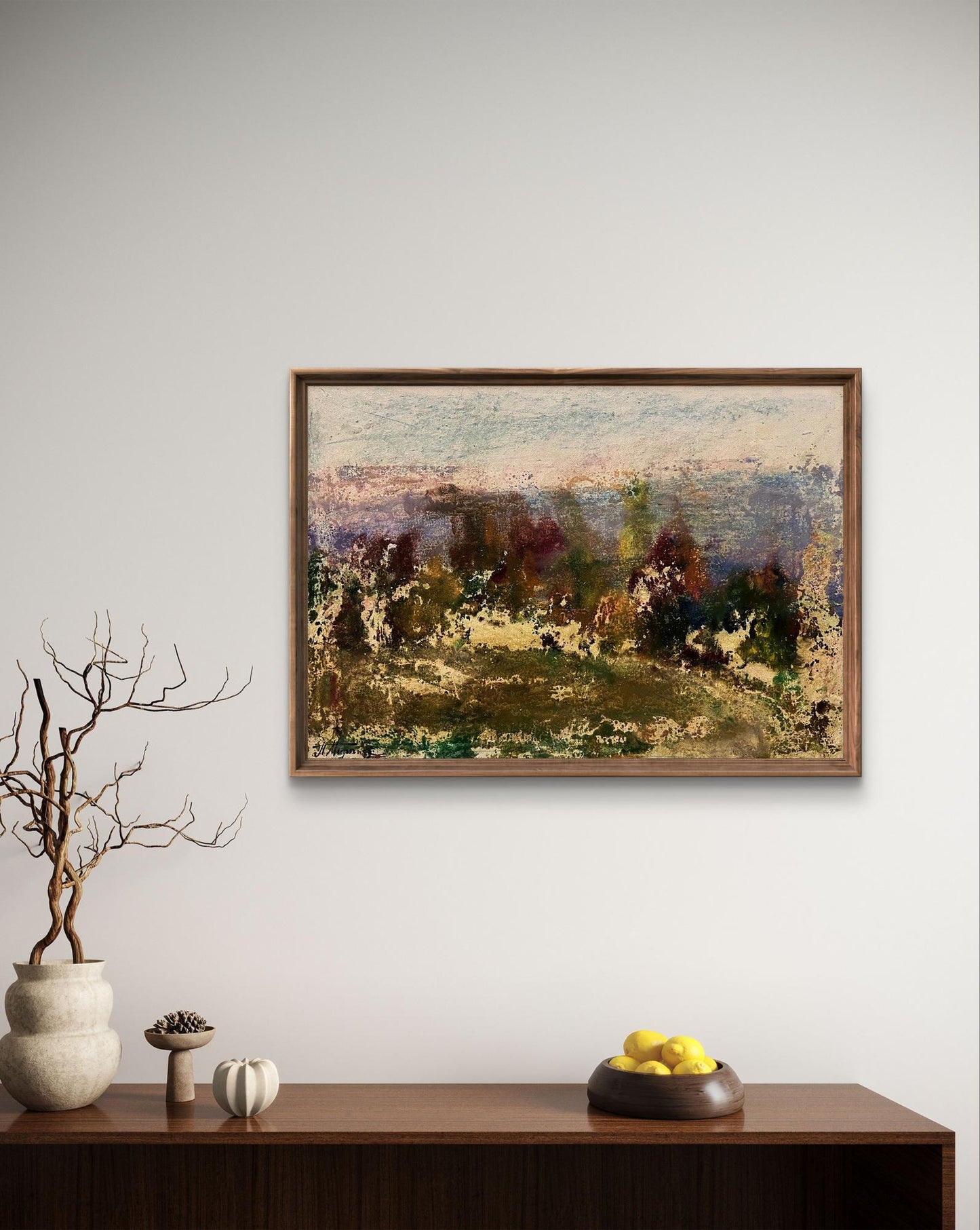 Oil painting Thoughts about nature by Pavlo Miroshnychenko in wooden frame
