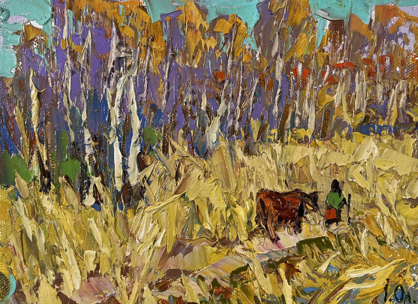 Vibrant impressionist oil painting At the forest edge by Oleksiy Ivanyuk