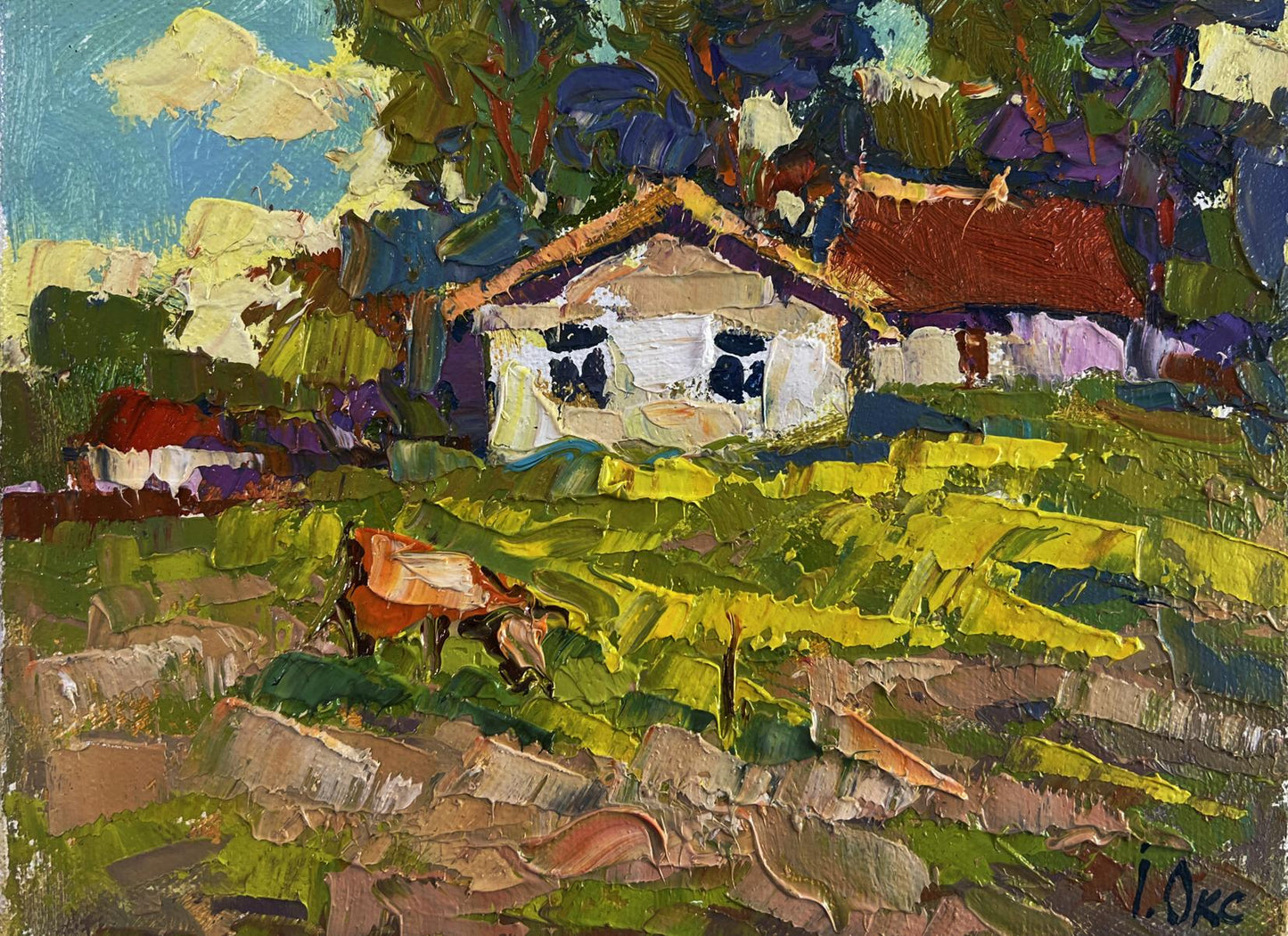 Vibrant impressionist oil painting Quiet evening dreams by Oksana Ivanyuk