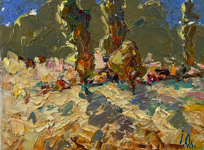 Impasto oil painting A hot summer day in the fields by Oleksiy Ivanyuk