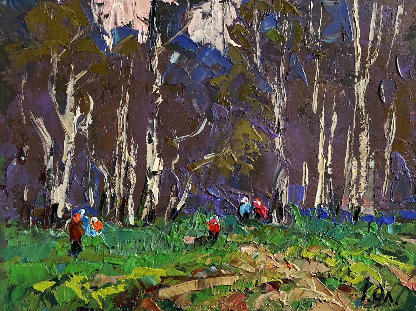 Vibrant impressionist oil painting Blooming spring forest by Oleksiy Ivanyuk