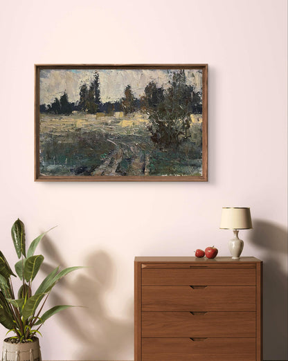 Oil painting On the Glade by Volodymyr Pashchenko in wooden frame