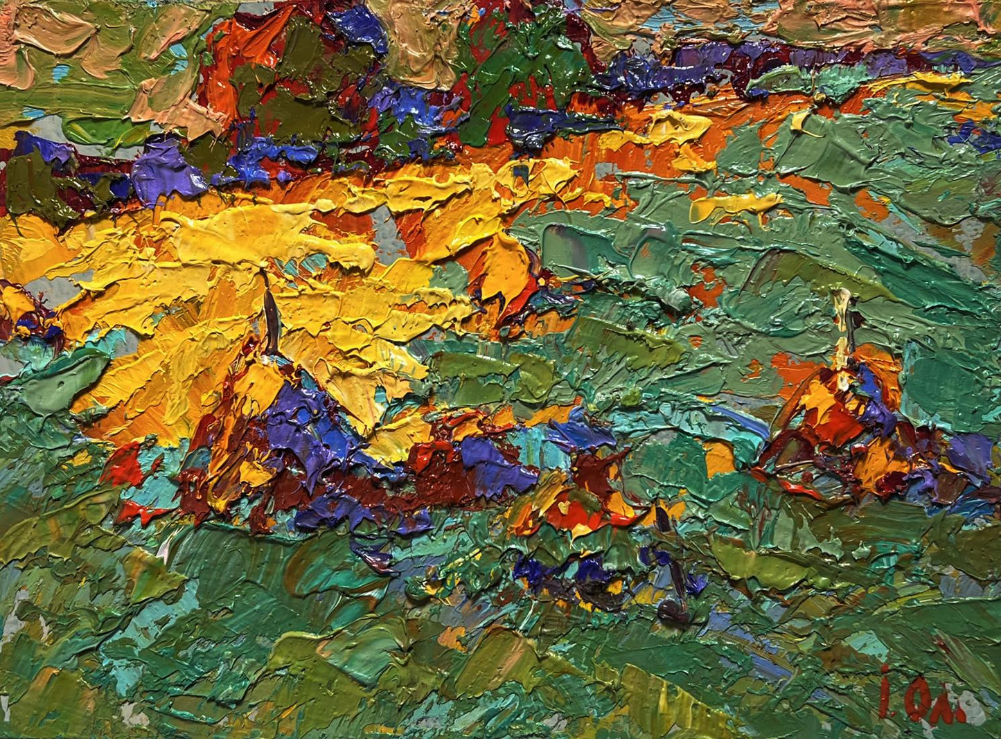 Vibrant impressionist oil painting The last ray of sunshine by Oleksiy Ivanyuk