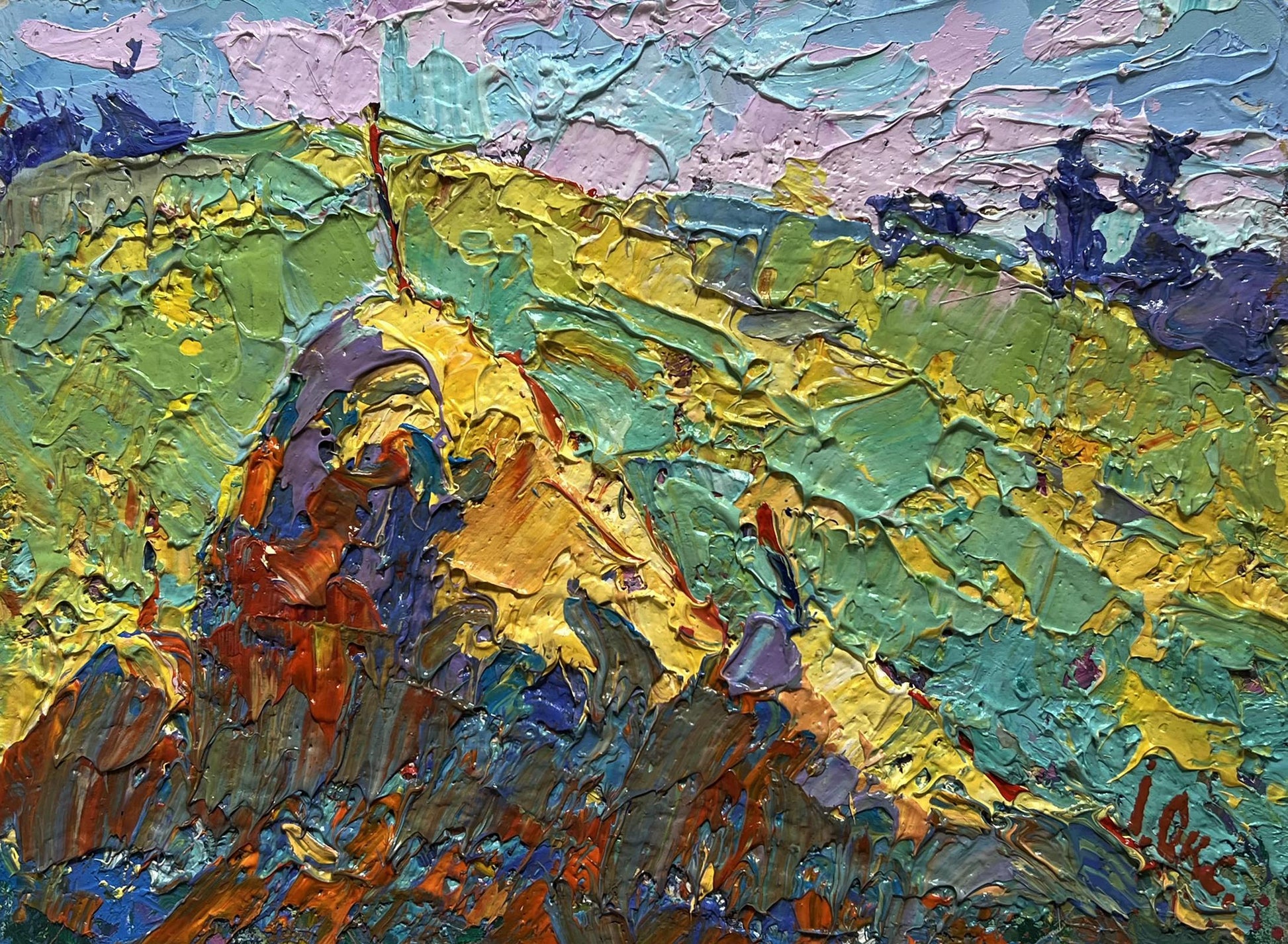 Vibrant impressionist oil painting Flowering Meadows by Oksana Ivanyuk