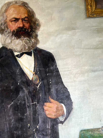 Oil painting Karl Marx before an important meeting Petr Bilan