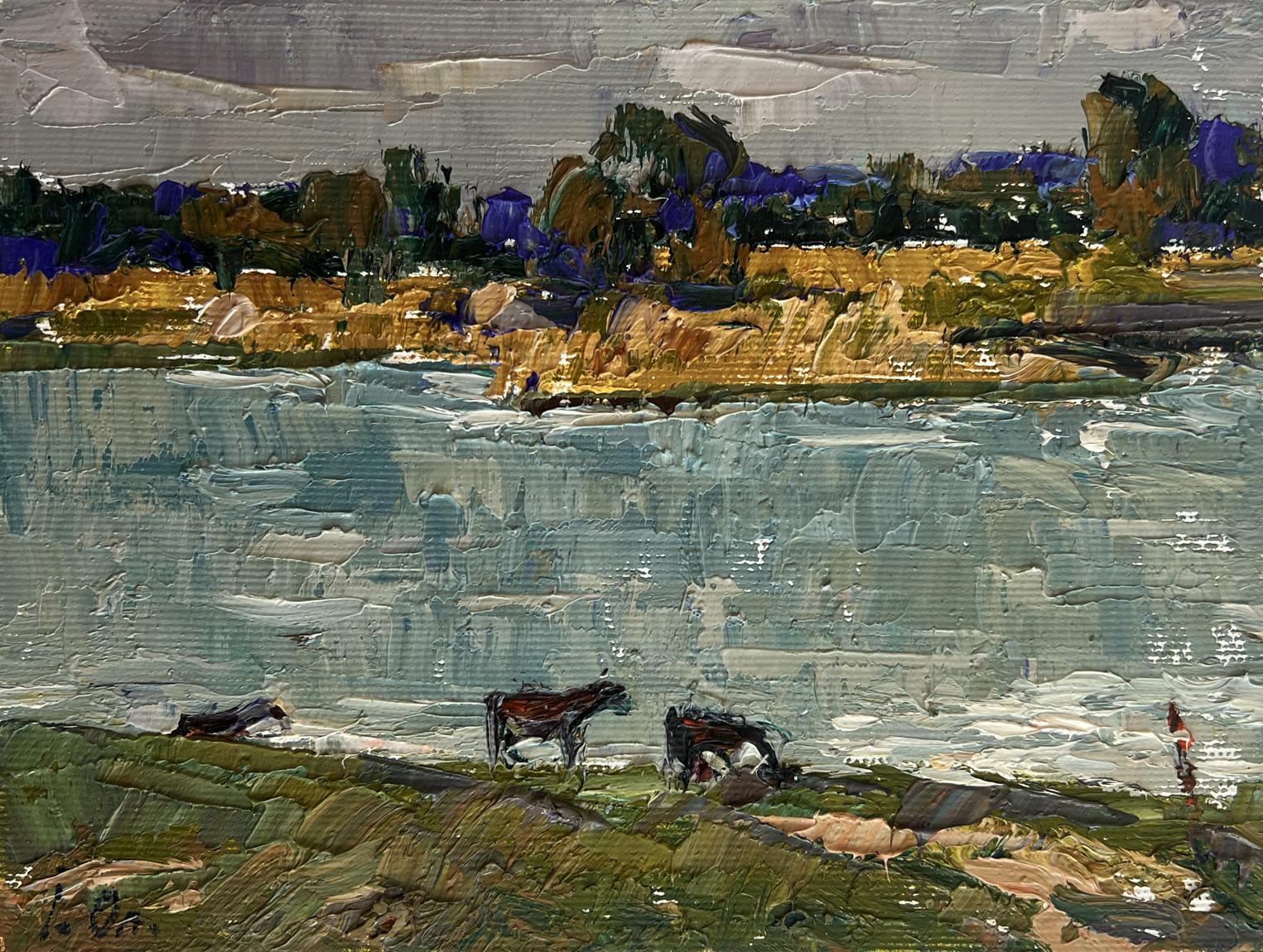 Impressionistic oil painting At the Watering Hole by Oleksiy Ivanyuk