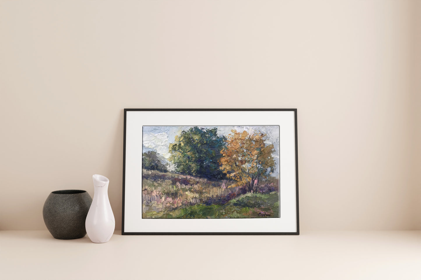 Oil painting hills 