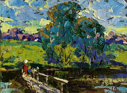 Vibrant impressionist oil painting On the spring river by Oleksiy Ivanyuk