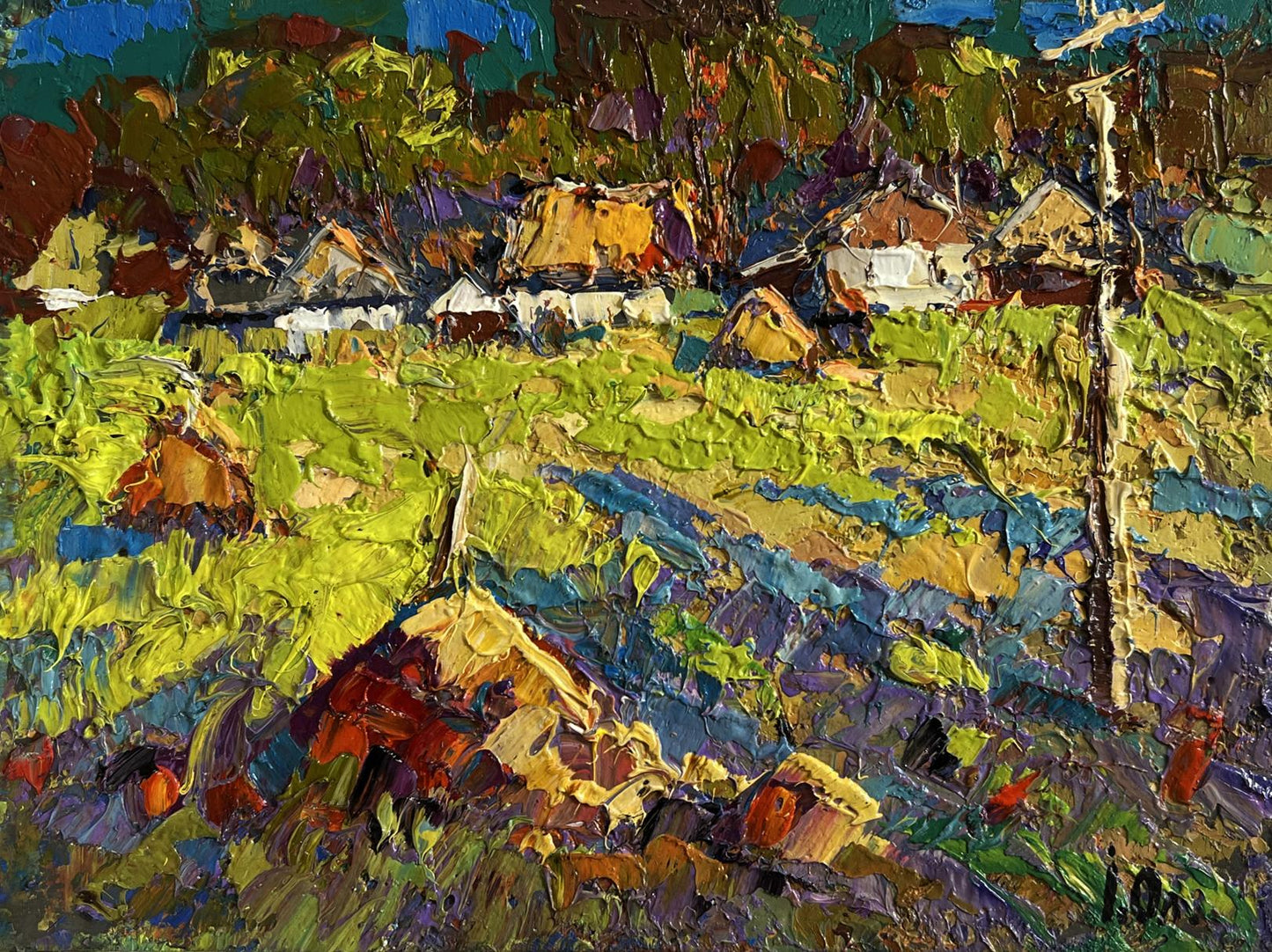 Vibrant impressionist oil painting Sunny day in the village by Oleksiy Ivanyuk