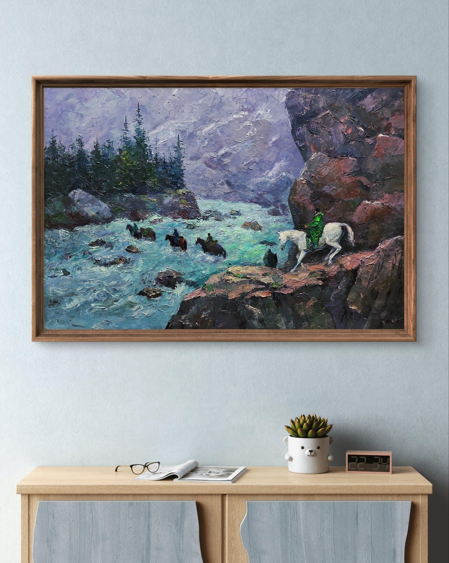 Oil painting Dangerous stream in the mountains by Boris Serdyuk