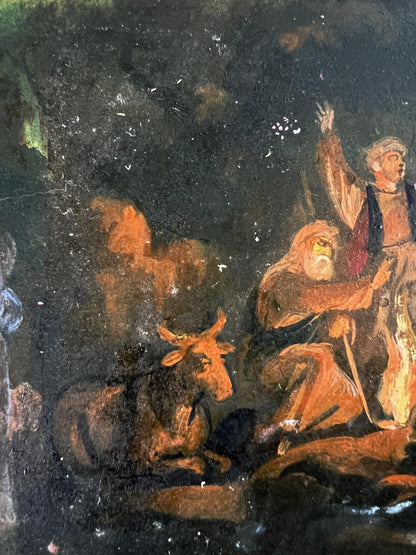 Oil painting Night sacred rite in forest by Alexander Litvinov