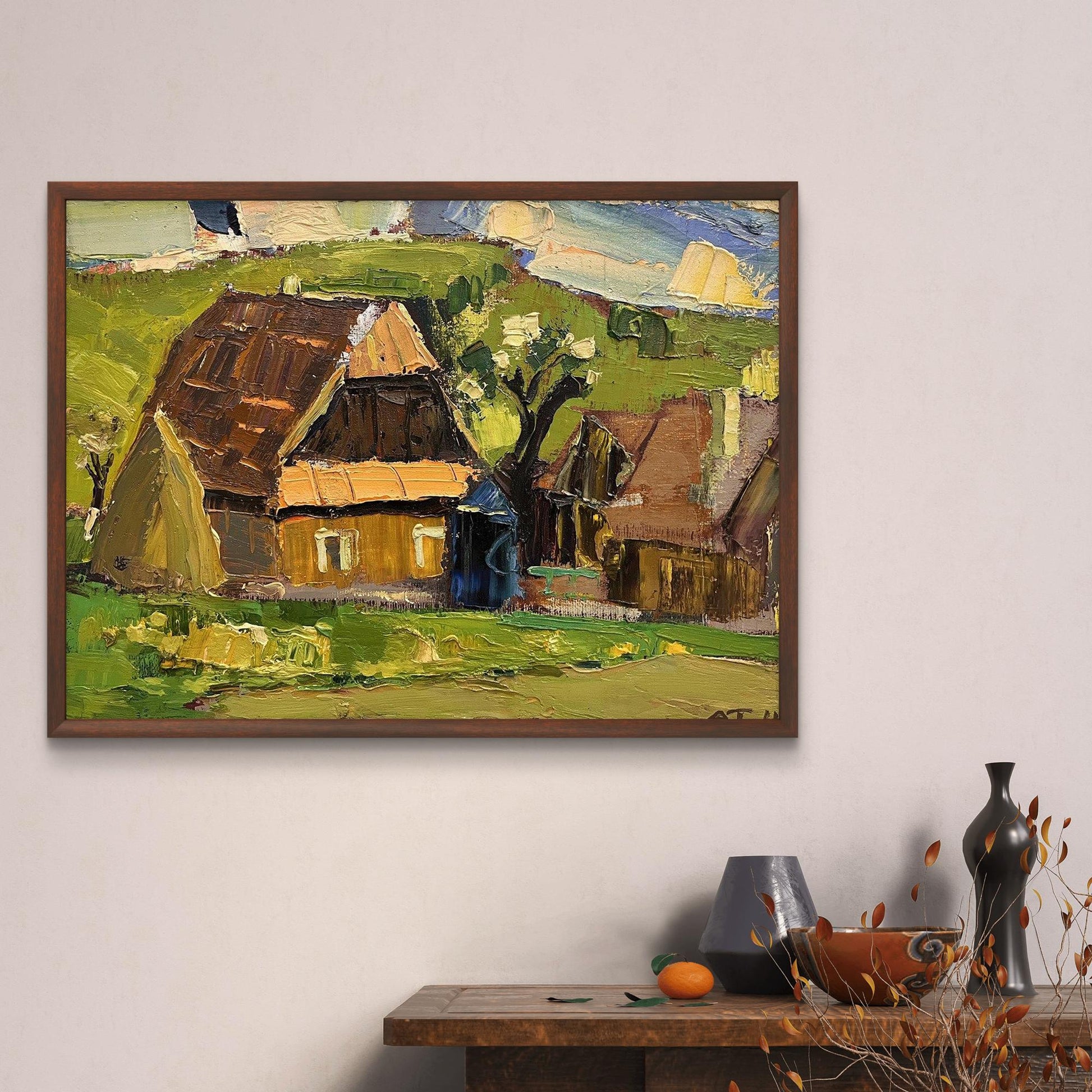 Oil painting Village Landscape Anatoly Tertychny