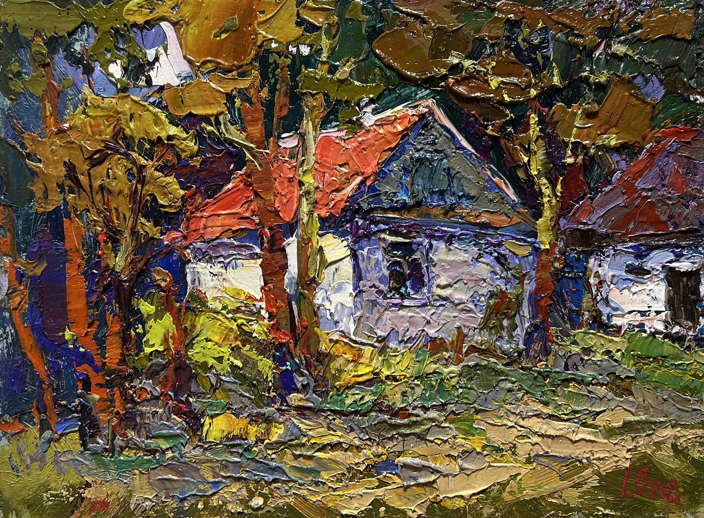 Oil painting A quiet corner in the village by Oksana Ivanyuk