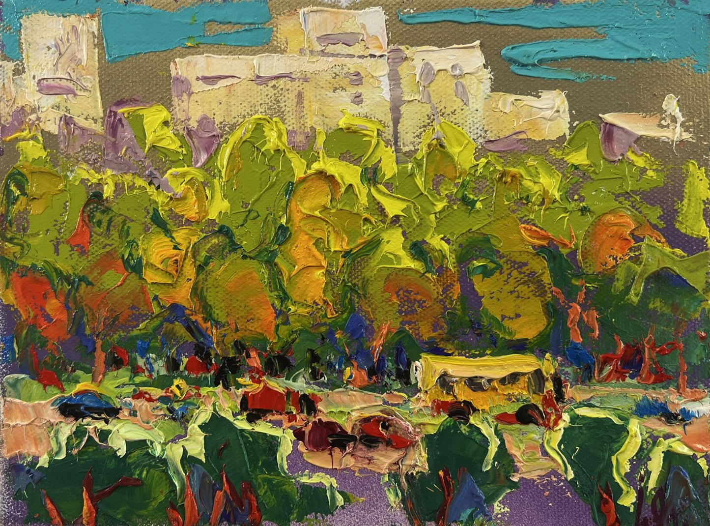 Vibrant impressionistic oil painting Morning city by Oleksiy Ivanyuk