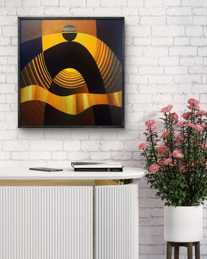 Oil painting Celebration by Alexander Strashevich in black frame