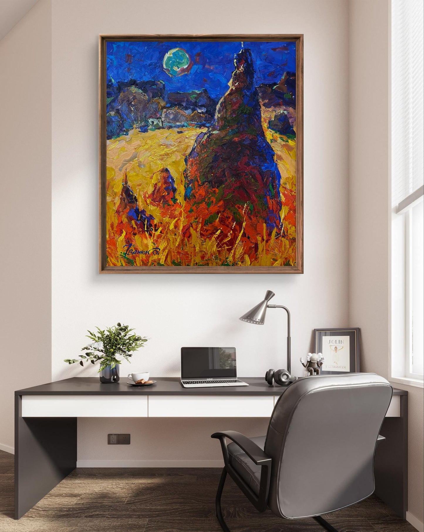 Oil painting A moment of peace by Oleksiy Ivanyuk surreal landscape