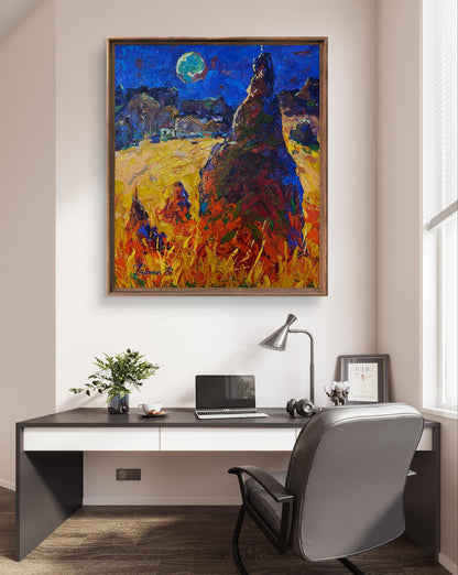 Oil painting A moment of peace by Oleksiy Ivanyuk surreal landscape